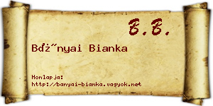 Bányai Bianka névjegykártya
