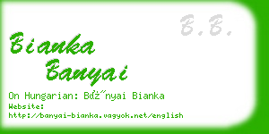 bianka banyai business card